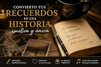 convertiré tus recuerdos en una historia emotiva y única
