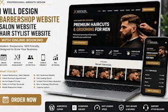 design barbershop website salon website hair stylist website with online booking