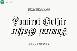 design a professional logo in old english calligraphic font