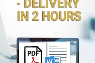 fast data entry and typing service in 2 hours
