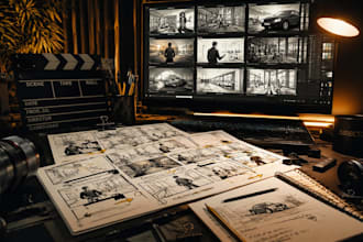 make visual storytelling storyboard art for social media ads