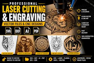 convert any image logo or sketch into laser cutting engraving svg dxf files