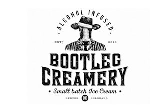 design ice cream bootleg creamery logo