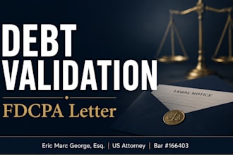 draft a US attorney debt validation letter to stop collectors debt recovery