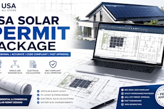design USA solar pv permit plans and nec compliant solar plan sets in autocad