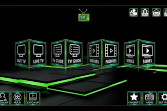 complete iptv app rebrand for smarter pro,xciptv , ott,with server setup service