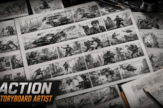create action storyboard sequences for movies games and trailers