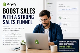setup shopify sales funnel and marketing strategy to boost traffic and sales