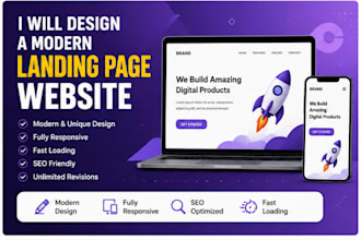design a modern responsive landing page website