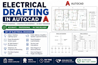 do electrical drafting, layout plan, load calculation and sld in autocad