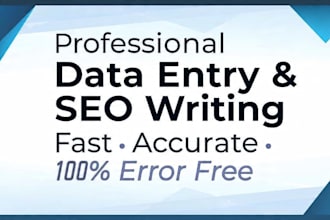 do professional data entry , video editing