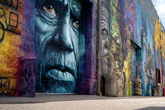 draw any graffiti mural wall art or banner