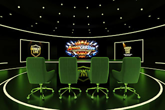 create cinematic 3d virtual event stage, live streaming webinars, vmix virtual