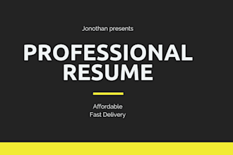 professionally format and redesign your resume or CV