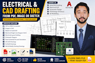 electrical and cad drafting from PDF, image or hand sketch