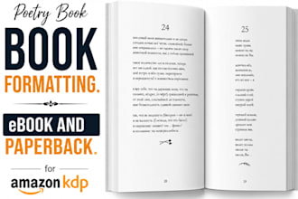 format your peotry chapbook or anthology to kdp ebook and paperback formatting