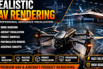 create realistic drone and aircraft 3d rendering