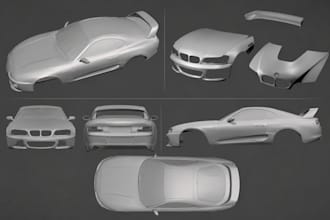 design after market widebody kit, widebody conversion bumper, splitter, diffuser