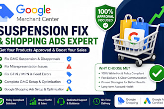 fix google merchant center suspension and shopping ads campaign