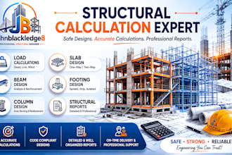 structural calculation report, load, beam, column, footing, and slab calculation