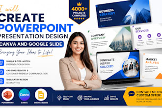 create powerpoint presentation design canva and google slide sales deck design