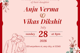 design modern wedding invitation card