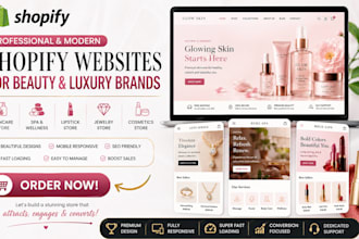 design shopify skincare, spa, lipstick store jewelry website cosmetics website