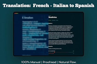 do accurate translation in french, italian or spanish