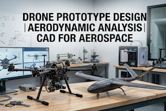 drone prototype design aerodynamic analysis cad for aerospace engineering