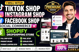 setup tiktok shop facebook instagram social shop shopify dropshipping store