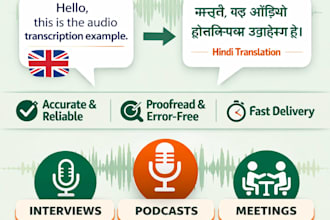 accurate audio and video transcription in english to hindi