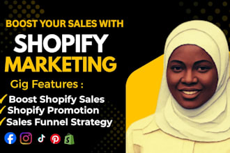 do shopify marketing, shopify promotion and sales funnel to boost sales