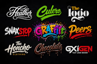 do typography, graffiti, lettering, and text logo design