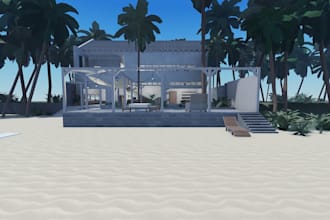 build realistic roblox map, roblox tropical beach resort map
