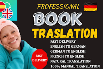 translate your book, ebook or novel from english to german