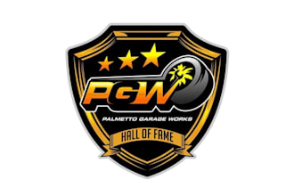 make automotive garage tire logo with hall of fame