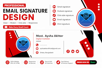 create professional clickable HTML email signature for gmail