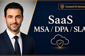 create your saas msa, dpa, and sla for enterprise sales as a USA attorney