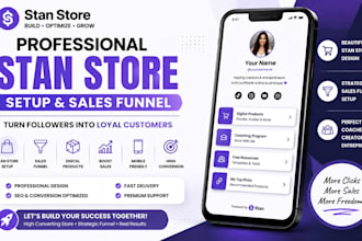 build a professional stan store sales funnel for digital products and coaching
