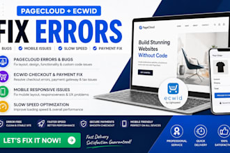 duda pagecloud ecwid checkout errors bug mobile issue slow speed payment fix