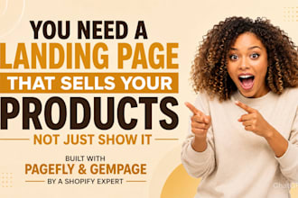 design shopify landing page pagefly gempage one product shopify store design