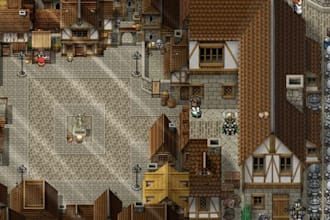 pixel art tileset tilemap topdown isometric tileset, game map environment prop