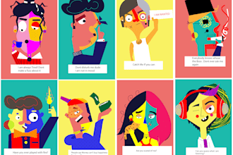 design unique flat vector editorial illustrations and geometric characters