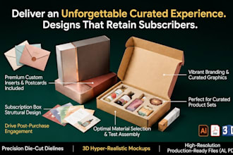 design luxury subscription mailer box packaging with dieline