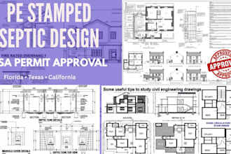 provide complete pe stamped septic permit package for USA approval