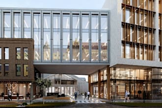 render 3d residential building,mixed use,complex house,landscape,exterior design