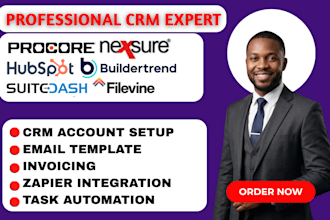 setup procore buildertrend hubspot email template filevine nexsure suitedash CRM