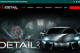design mobile auto detailing website, car wash website and car detailing booking