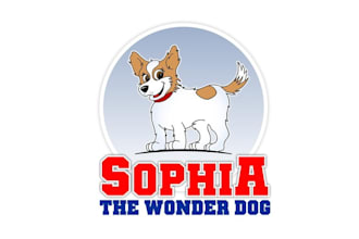 make sophia wonder dog mascot logo for varsity pets