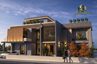 create house exterior design or house elevation